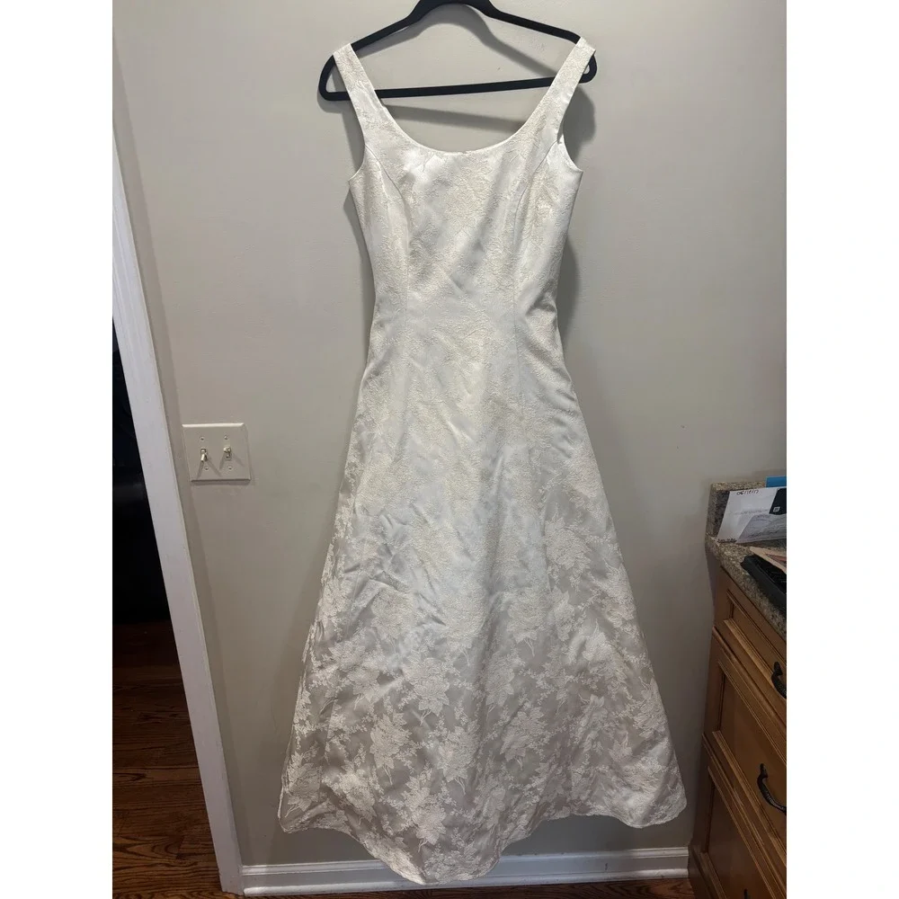 Vtg Gunne Sax Jessica McClintock Wedding Dress Duchess Gown‎ Sparkle Floral 5/6